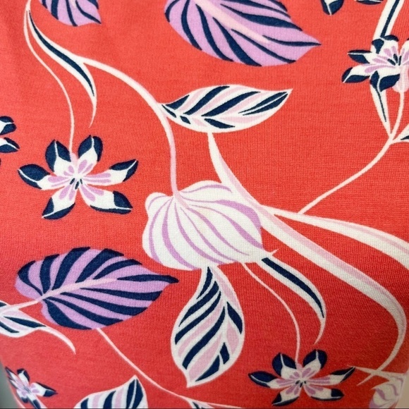 Draper James Coral Floral Ponte Skater Dress Stretchy Jersey Knit Size S - Picture 6 of 10